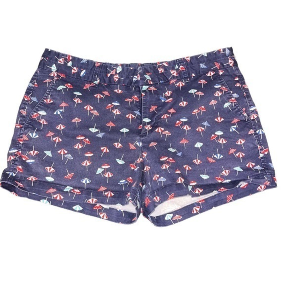 Gap Khakis City 3 Inch Shorts Navy Beach Umbrella Print Stretch Chino 12 #117